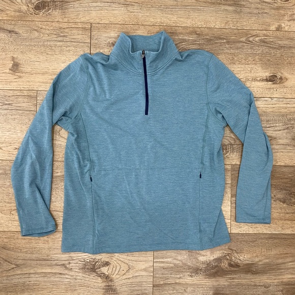 Outdoor Voices Shirts Outdoor Voices Blue Gray Quarter Zip Front
